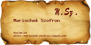 Marischek Szofron névjegykártya